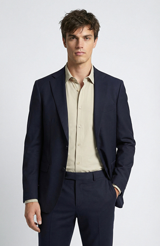 Navy Blue Wool Suit