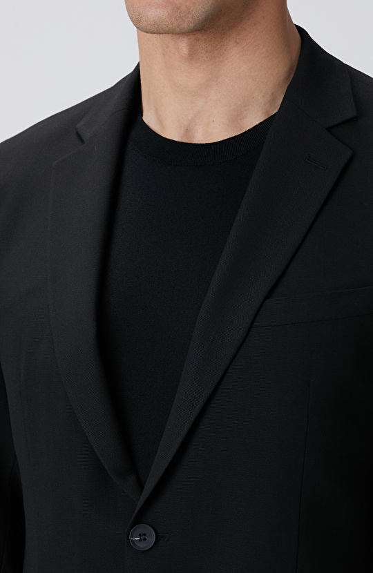 Siyah Mikro Desenli Dokuma Takım Elbise