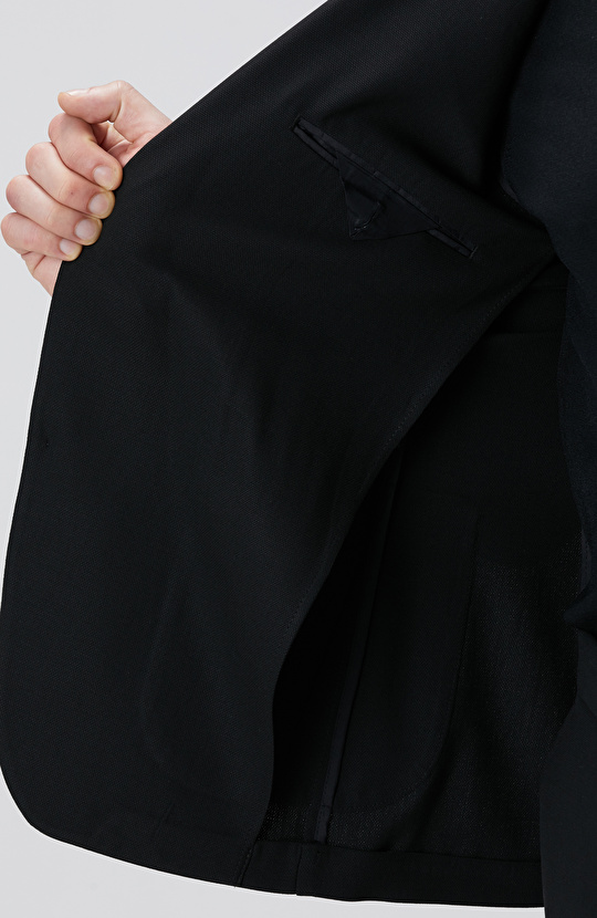 Siyah Mikro Desenli Dokuma Takım Elbise