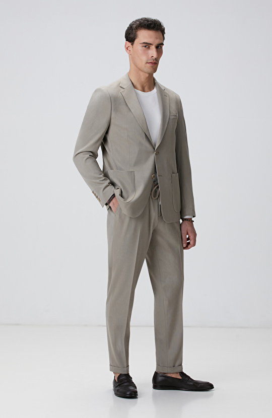 Vizon Mikro Desenli Dokuma Takım Elbise