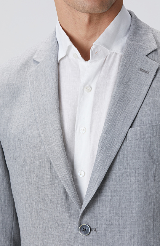 Gri Mikro Desenli Dokuma Takım Elbise