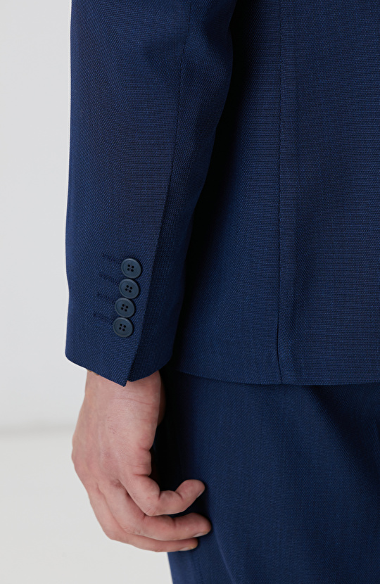 Lacivert Mikro Desenli Dokuma Takım Elbise