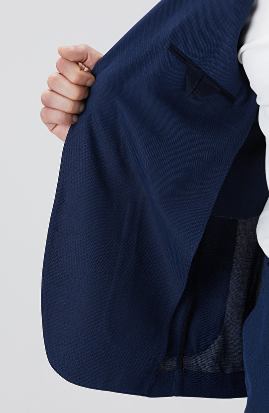 Lacivert Mikro Desenli Dokuma Takım Elbise