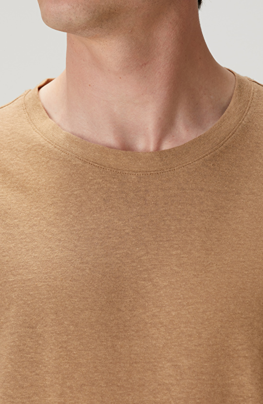 Vizon Keten Karışımlı T-shirt