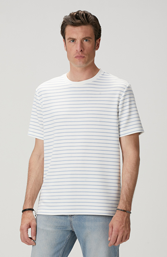 Kırık Beyaz Mavi T-shirt Kırık Beyaz Mavi T-shirt