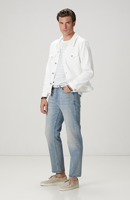 Kırık Beyaz Mavi T-shirt