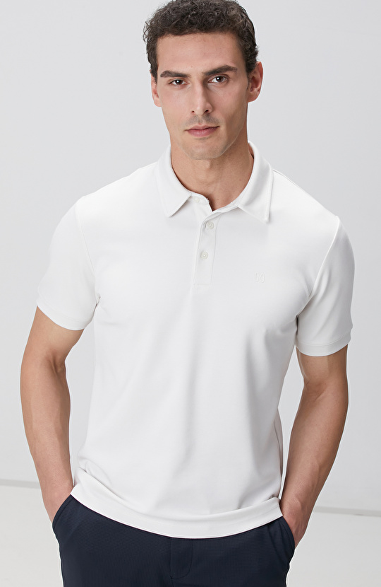 Kırık Beyaz Basic Modal T-shirt