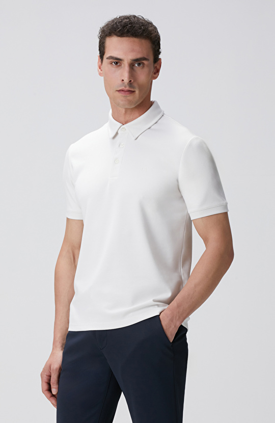 Kırık Beyaz Basic Modal T-shirt