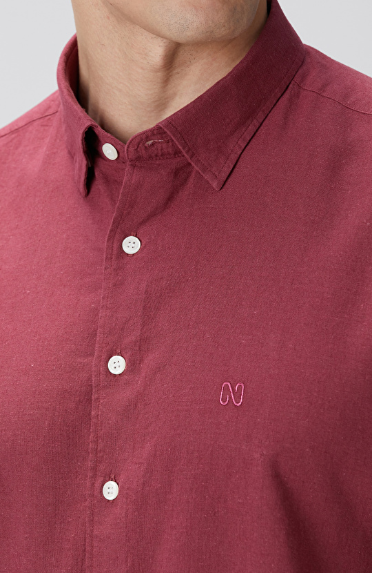 Bordo Keten Gömlek