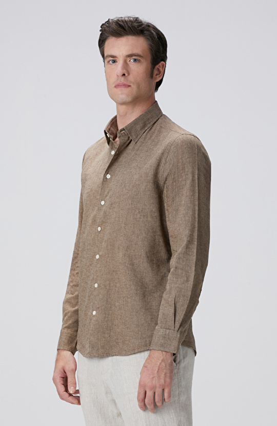 Vizon Keten Karışımlı Gömlek