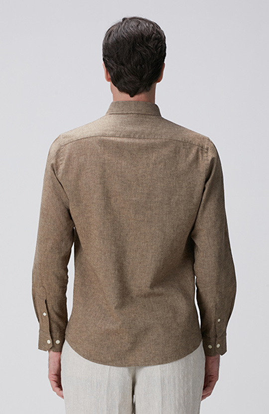Vizon Keten Karışımlı Gömlek