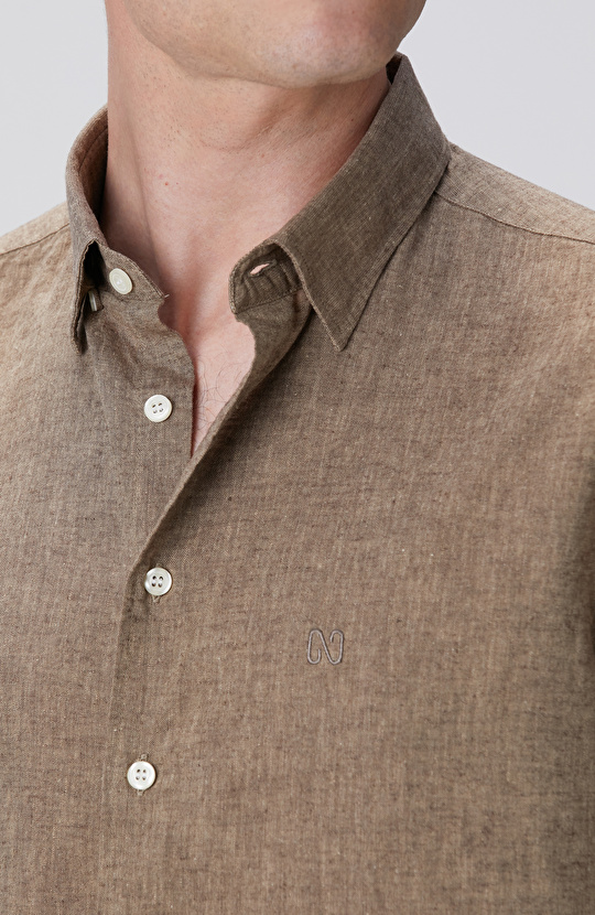 Vizon Keten Karışımlı Gömlek