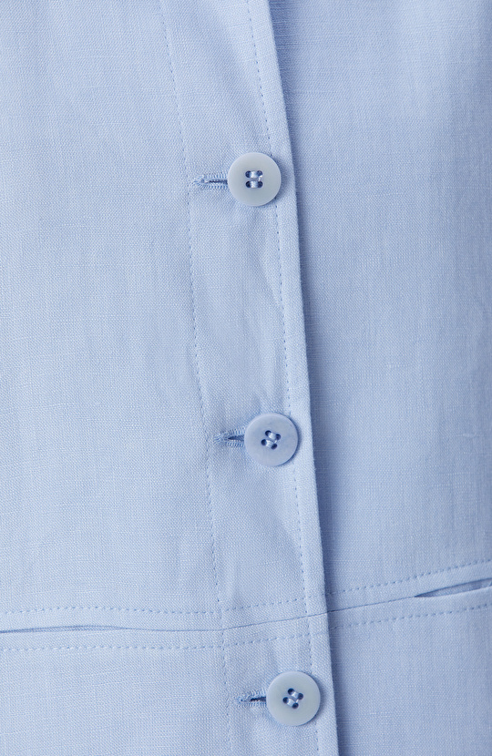 Açık Mavi Keten Ceket