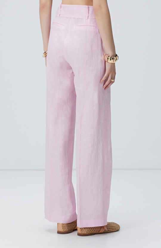 Pembe Keten Pantolon