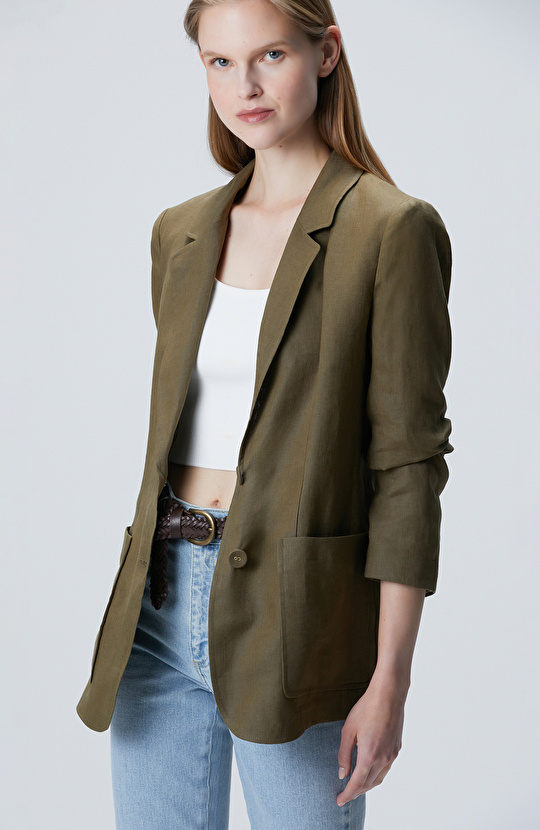 Haki Keten Ceket Haki Keten Ceket
