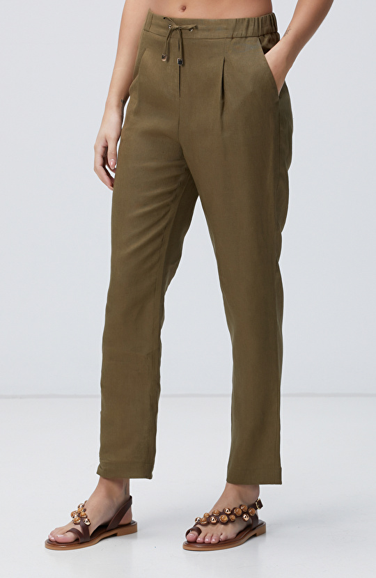 Haki Keten Pantolon