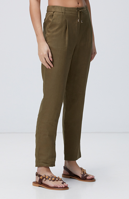 Haki Keten Pantolon