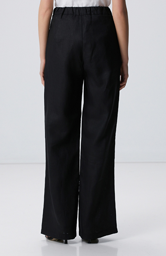 Siyah Keten Pantolon