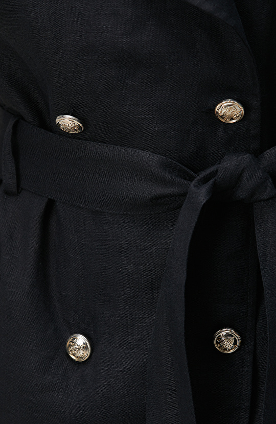 Siyah Maxi Keten Elbise