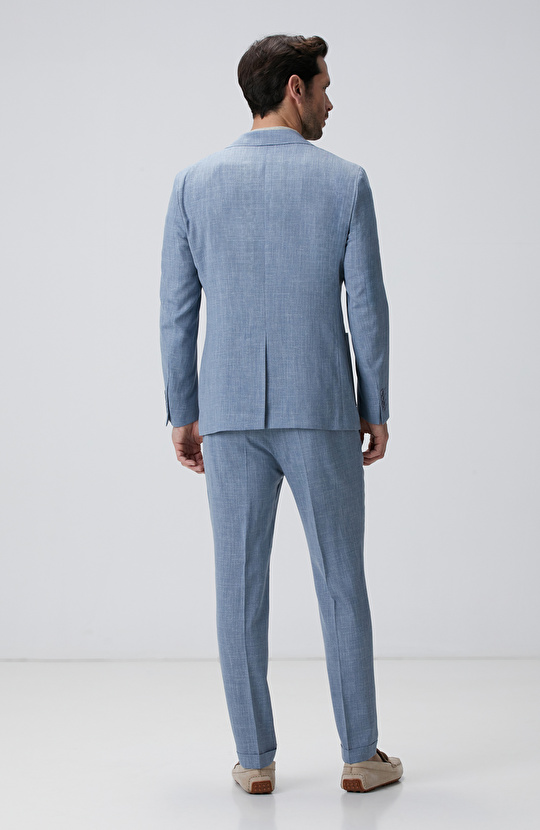 Mavi Loro Piana Kumaşıyla Üretilmiş Limited Yün Takım Elbise