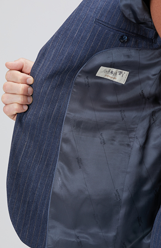 Limited Indigo Keten İpek Karışımlı Takım Elbise