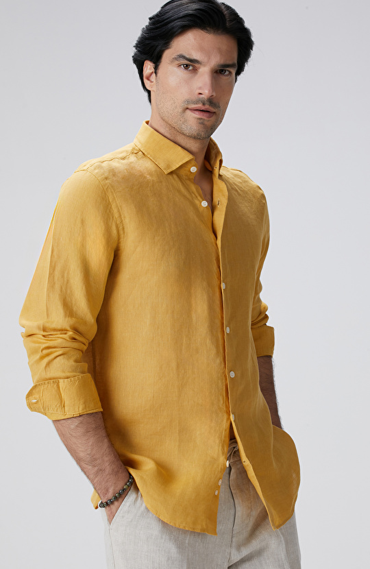 Safran Keten Gömlek