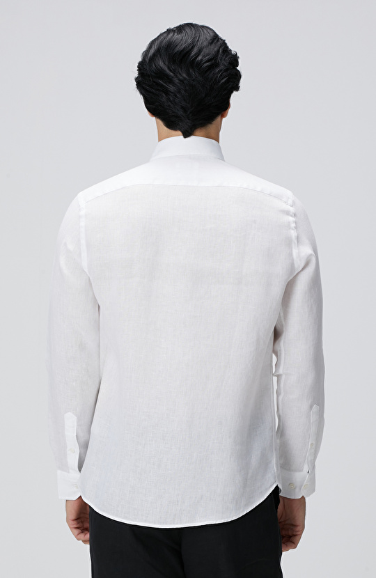 Beyaz Keten Gömlek