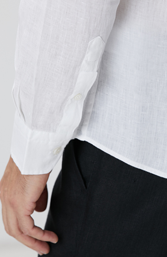 Beyaz Keten Gömlek