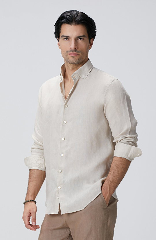 Naturel Keten Gömlek