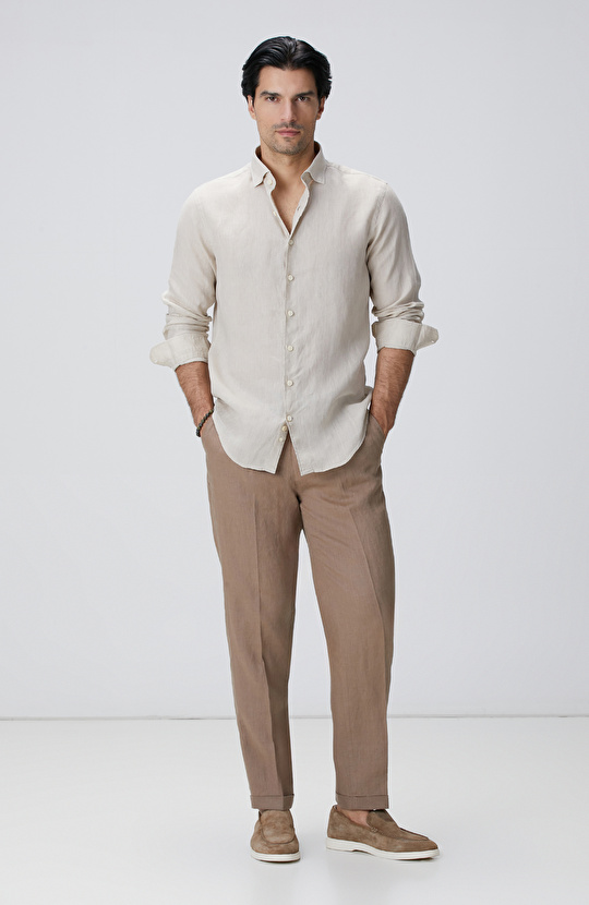 Naturel Keten Gömlek