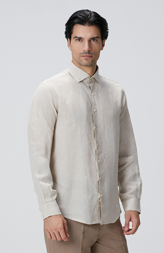 Naturel Keten Gömlek