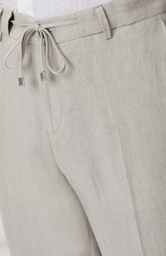 Naturel Keten Takım Elbise