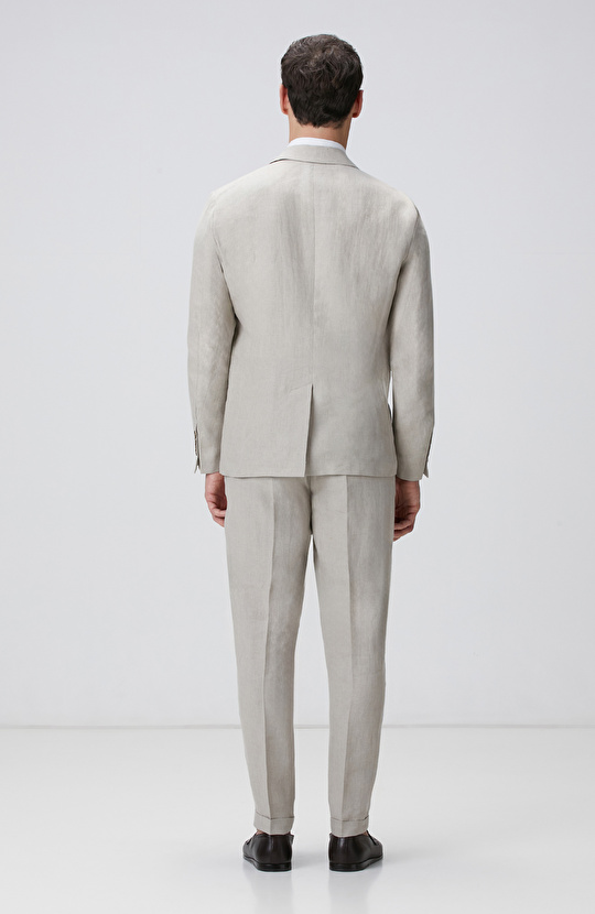 Naturel Keten Takım Elbise