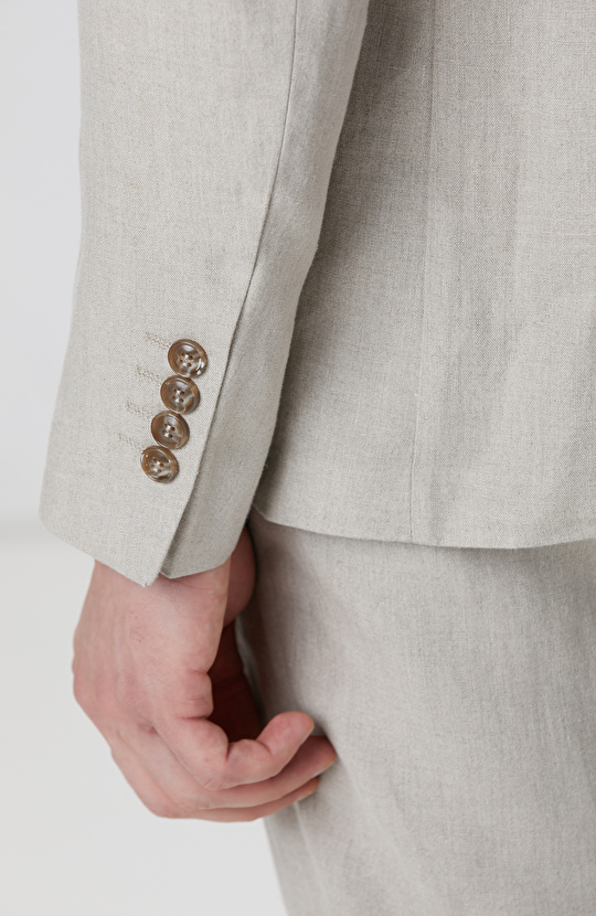 Naturel Keten Takım Elbise