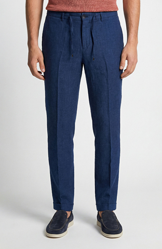 Lacivert Keten Takım Elbise