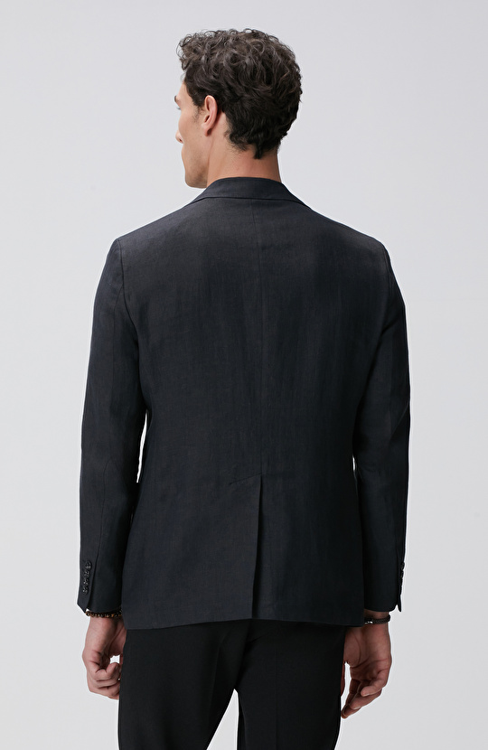 Siyah Keten Ceket
