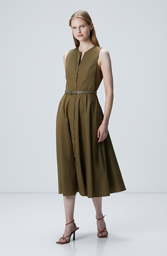 Haki Midi Elbise