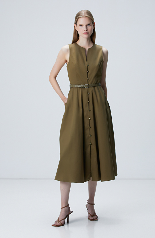 Haki Midi Elbise