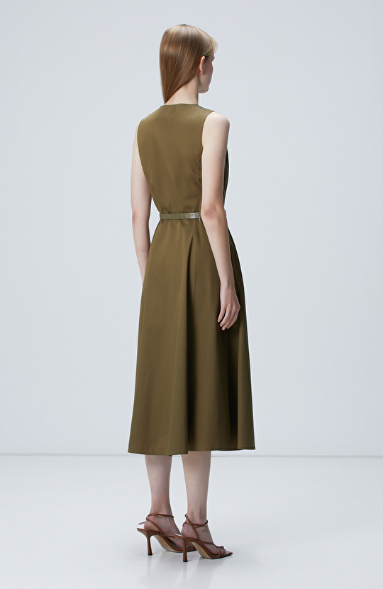 Haki Midi Elbise