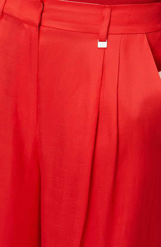 Kırmızı Keten Pantolon