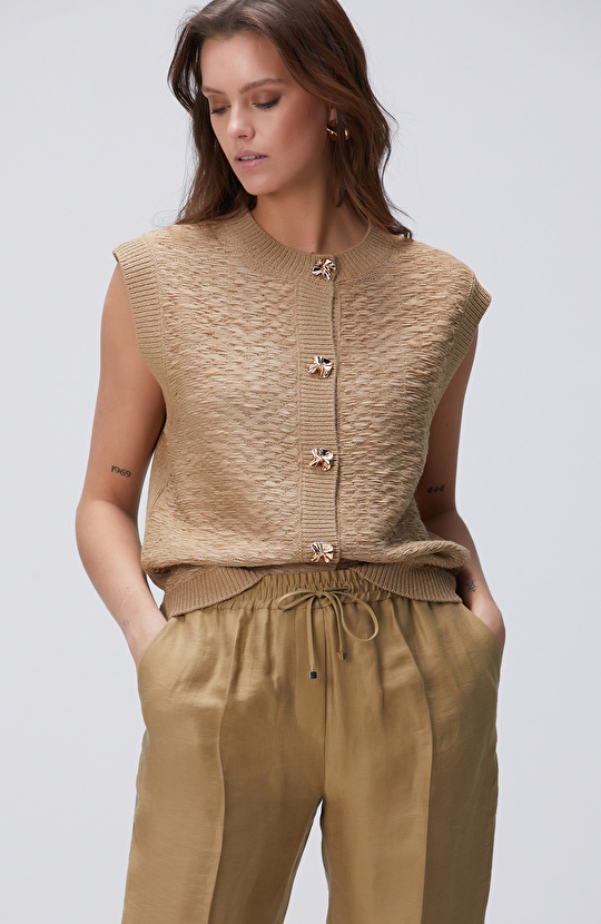 Limited Vizon Desenli Triko Yelek