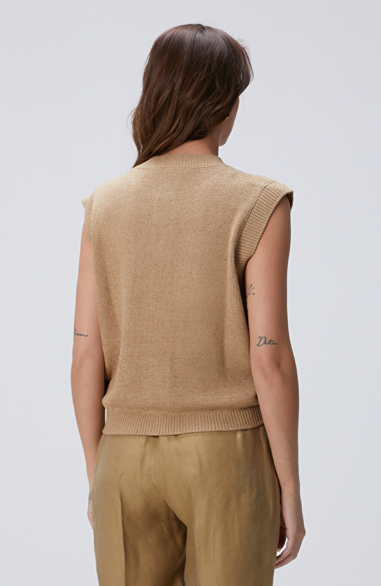 Limited Vizon Desenli Triko Yelek