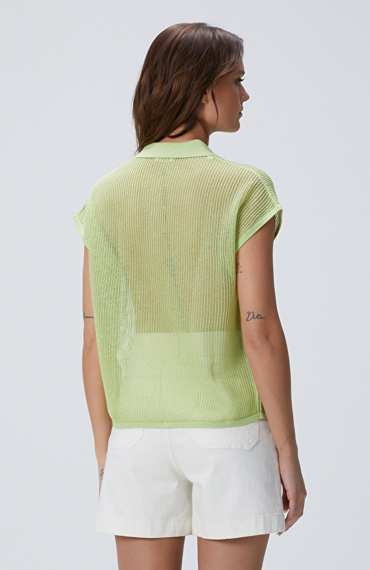 Yeşil Polo Yaka Triko