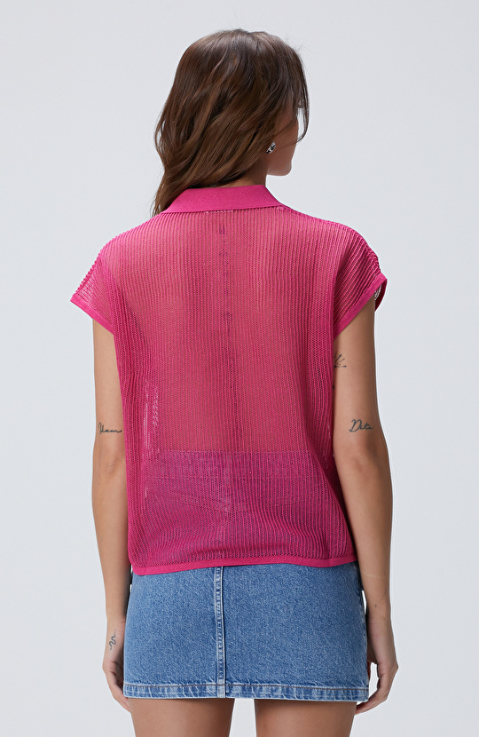 Pembe Polo Yaka Triko