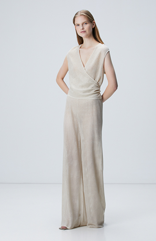 Limited Bej Triko Bluz