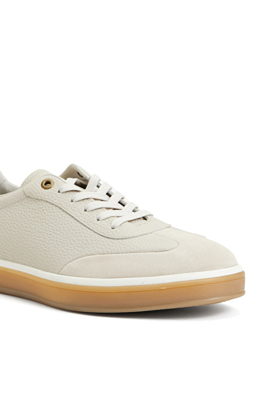 Bej Erkek Deri Sneaker