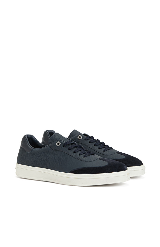 Lacivert Erkek Deri Sneaker