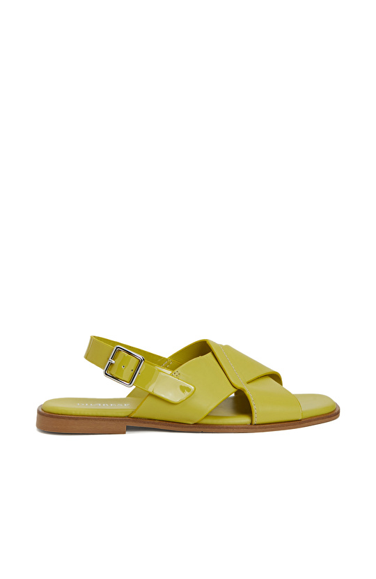Yellow Women's Leather Sandals