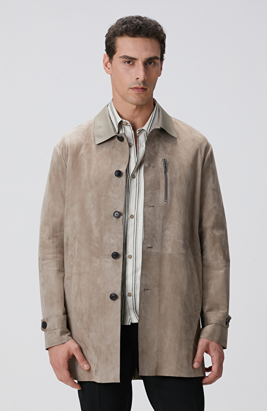 Vizon Süet Pardösü Vizon Süet Pardösü