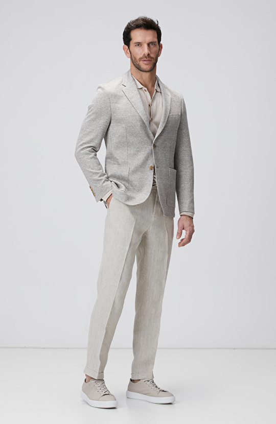 Limited Bej İpek Karışımlı Triko Gömlek